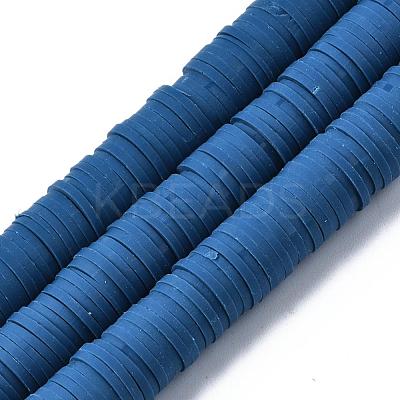 Flat Round Handmade Polymer Clay Beads CLAY-R067-10mm-44-1