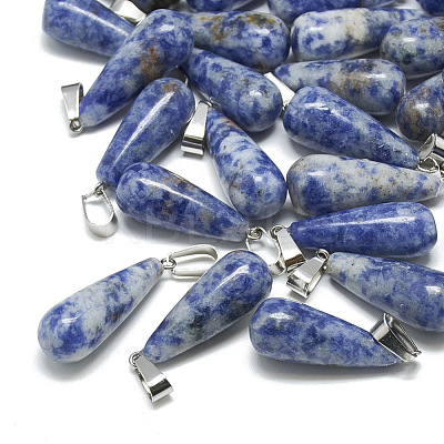 Natural Blue Spot Jasper Pendants X-G-T081-13-1