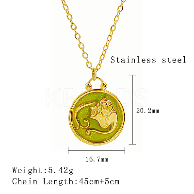 304 Stainless Steel Enamel Constellation Pendant Necklaces LS-DJ0261-8-1-1