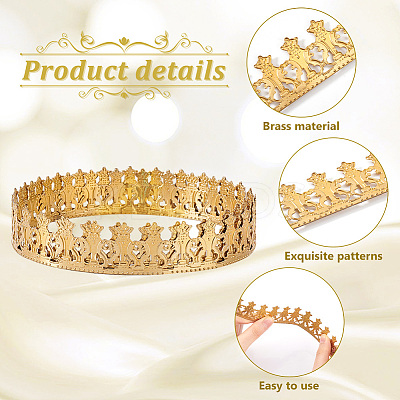 Crown Brass Ribbon for Lamp Cover Decoration AJEW-WH0348-381A-1