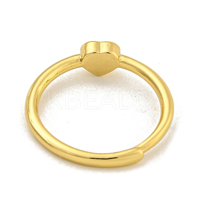 Heart Natural Tiger Eye Adjustable Rings RJEW-Q818-02G-02-1
