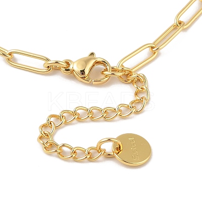 Rack Plating 304 Stainless Steel Paperclip Chain Necklaces X-NJEW-Q348-01G-1-1