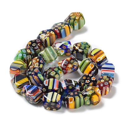 Handmade Millefiori Glass Bead Strands LAMP-G099-10-01-1