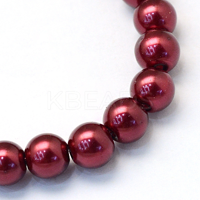 Baking Paint Pearlized Glass Pearl Round Bead Strands X-HY-Q003-6mm-39-1