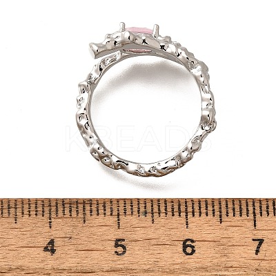 Oval Brass Cat Eye Cuff Rings for Women RJEW-U042-01P-02-1