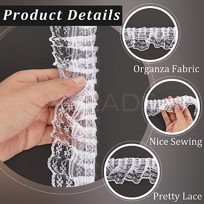 10M Polyester Pleated Lace Trim OCOR-CY0002-17B-1