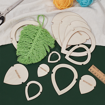 1 Set Wood Macrame Leaf/Flower Cutting Template DIY-BC0009-99-1