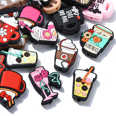 20Pcs 20 Styles Food Grade Silicone Focal Beads SIL-CJ0001-48-1