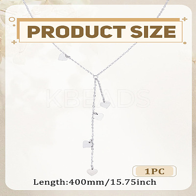 1Pc Stainless Steel Heart Bid Necklaces for Women NJEW-LP0003-22A-1