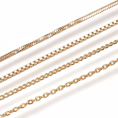 Long-Lasting Plated Brass Chain Necklaces NJEW-MSMC002-14G-NF-1