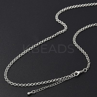 Brass Double Link Chains Necklaces for Women NJEW-D302-37P-1