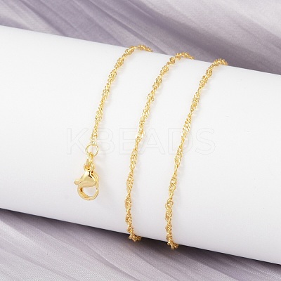Brass Singapore Chains Necklace for Women LS-NJEW-P265-07G-1