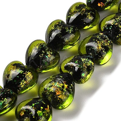 Handmade Dichroic Foil Glass Beads Strands DICH-U001-03H-1