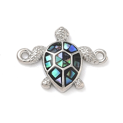 Brass Enamel Turtle Connector Charms KK-H534-03P-01-1