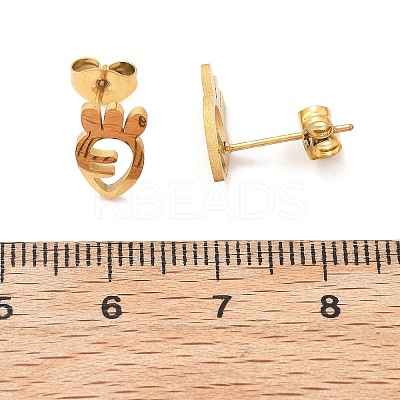 304 Stainless Steel Stud Earrings EJEW-I317-01G-1