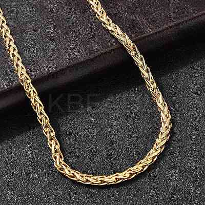 4.5MM 304 Stainless Steel Wheat Chain Necklaces for Women NJEW-B134-05A-G-1