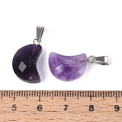 Natural Amethyst Pendants G-N349-02C-P-1