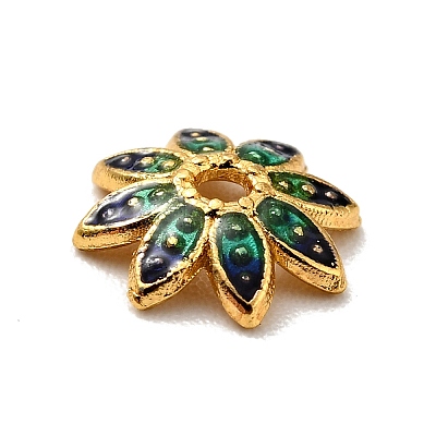 Multi-Petal Alloy Enamel Bead Caps X-FIND-G029-02G-1