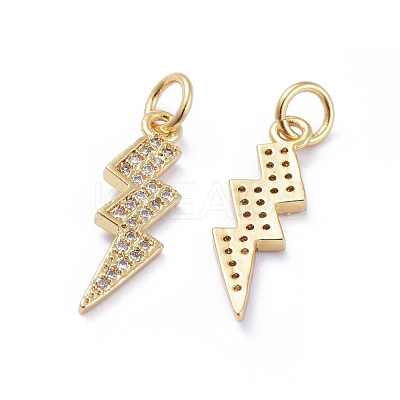 Brass Micro Pave Cubic Zirconia Pendants ZIRC-G163-09G-1