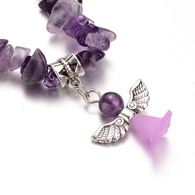 Natural Amethyst Kids Bracelets BJEW-JB02062-04-1