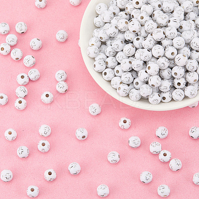 500Pcs Plating Acrylic Beads PACR-SP0001-09A-1