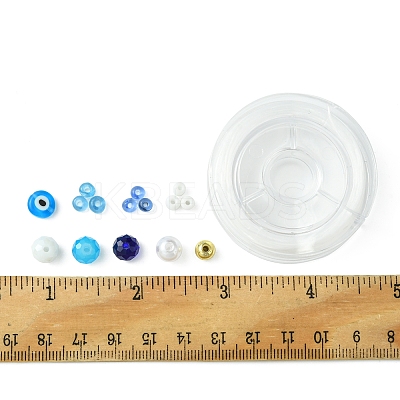 DIY Evil Eye Lampwork & Glass Beads Bracelets Jewelry Making Kits DIY-FS0007-43-1