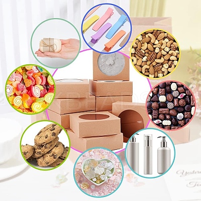 12pcs Square Kraft Paper Storage Gift Boxes CON-YW0001-83-1