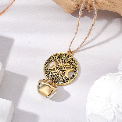 Iron Bell Pendant Decorations HJEW-JM02504-01-1