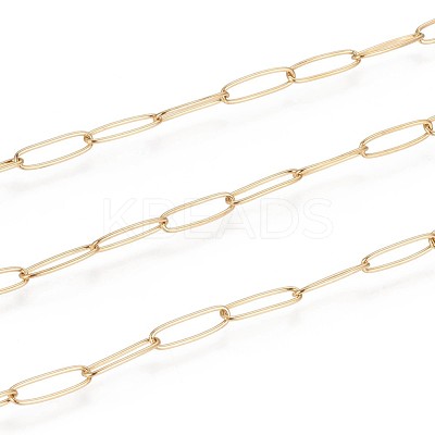 3.28 Feet Ion Plating(IP) 304 Stainless Steel Paperclip Chains X-CHS-F010-01C-G-1