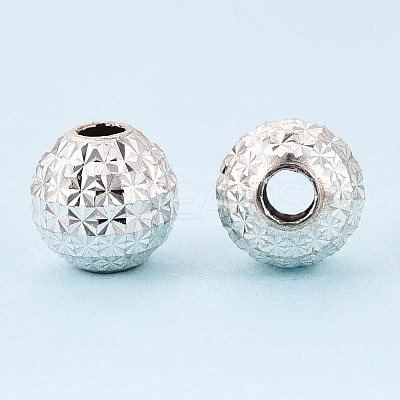 Textured 925 Sterling Silver Beads STER-T008-44S-01-1