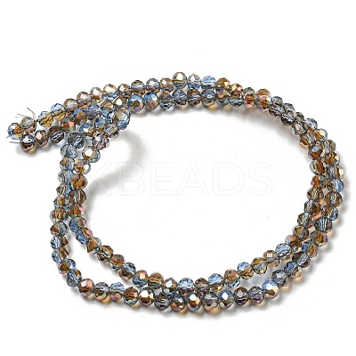 Electroplate Glass Faceted Rondelle Beads Strands EGLA-D020-4x3mm-54-1