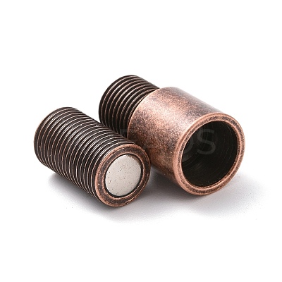Tibetan Style PVD Vacuum Plating 304 Stainless Steel Magnetic Clasps with Glue-in Ends STAS-G276-30R-1