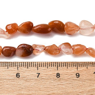 Natural Red Rabbit Fur Rutilated Quartz Beads Strands G-K395-A03-01-1