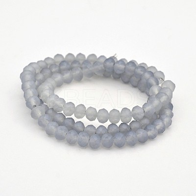 Pearl Luster Plated Faceted Rondelle Glass Beads Strands EGLA-J054-6x4mm-PL02-1
