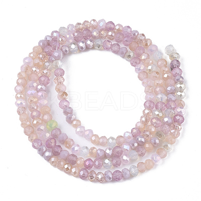 Electroplate Glass Beads Strands X-EGLA-S192-001A-B02-1