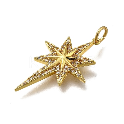 Brass Micro Pave Clear Cubic Zirconia Pendants ZIRC-I070-087G-1