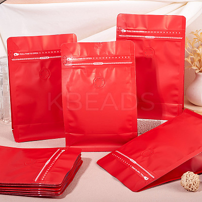 10Pcs BOPP and Aluminized PET and PE Resealable Coffee Zipper Bags with Valve ABAG-TA0001-93B-1