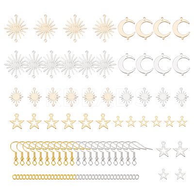 DIY Sun & Moon & Star Earring Making Kit DIY-BC0006-51-1