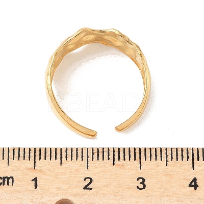 Hammered 304 Stainless Steel Cuff Rings LS-RJEW-S626-04G-1