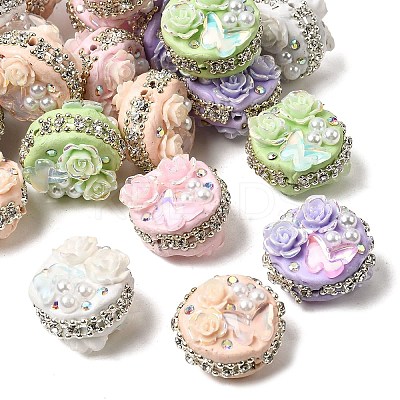 Handmade Polymer Clay Rhinestone Beads X-CLAY-Z005-03-1