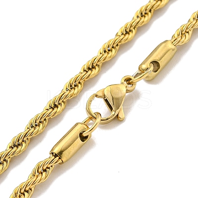 3MM 201 Stainless Steel Rope Chain Bracelets for Women LS-BJEW-R318-01G-1-1