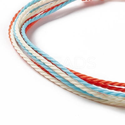 4Pcs 4 Style Alloy & Glass Braided Bead Bracelets Set BJEW-B065-09B-1