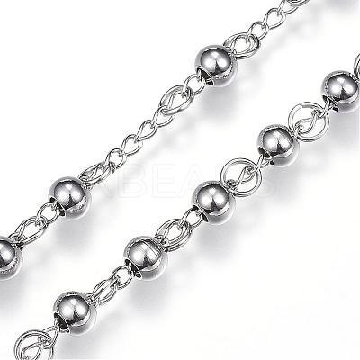 Non-Tarnish 304 Stainless Steel Rosary Bead Necklaces NJEW-D285-42P-1