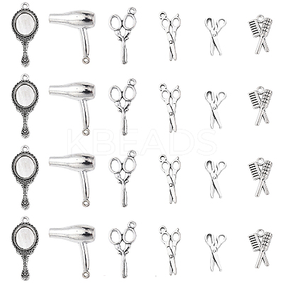 30Pcs 6 Styles Tibetan Style Alloy Pendants TIBEP-YW0002-08-1