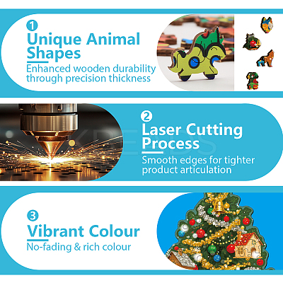 DIY Wooden Assembly Animal Toys Kits for Boys and Girls AJEW-WH0344-0163-1