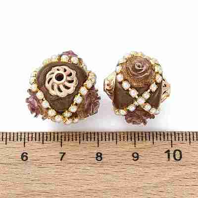 Handmade Resin Indonesia Round Beads IPDL-P005-17KCG-01-1
