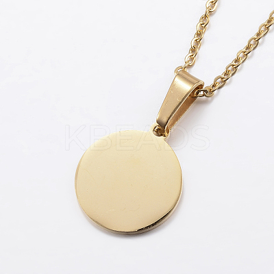 304 Stainless Steel Pendant Necklaces NJEW-J053-03G-1