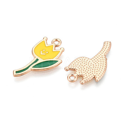 Alloy and Enamel Pendants ENAM-T021-34A-G-1