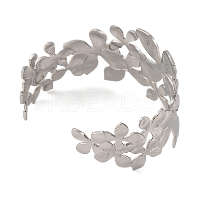 304 Stainless Steel Cuff Bangles for Women BJEW-D048-03P-1