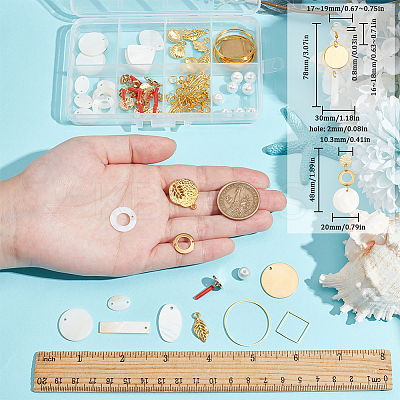 DIY Shell & Alloy Dangle Earring Making Kits DIY-SC0026-53-1